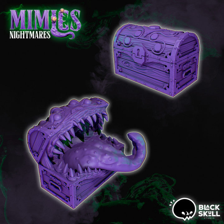 Resin Mimic Trunk Miniature Bundle, 3D Render, Front Views.