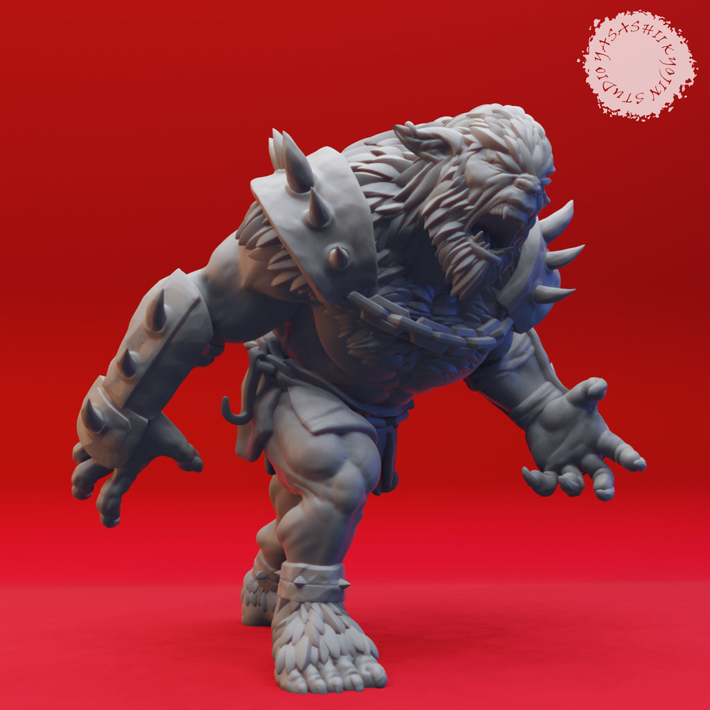 Resin Bugbear Miniature, 3D Render, Front View.