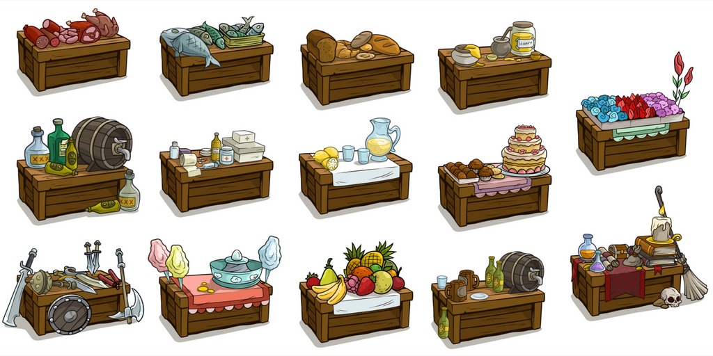 3D Miniatures Collection Page Header, Marketplace Illustration.