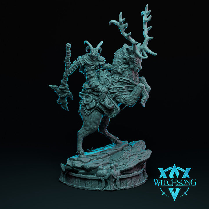 Resin Lieutenant Miniature with Axe, 3D Render, Front View.