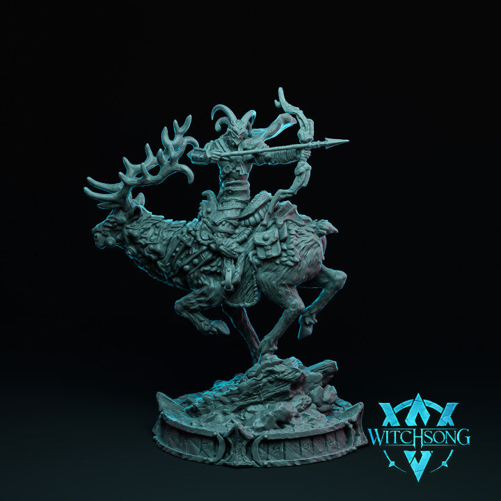 Resin Lieutenant Miniature with Bow and Arrow, 3D Render, Front View.
