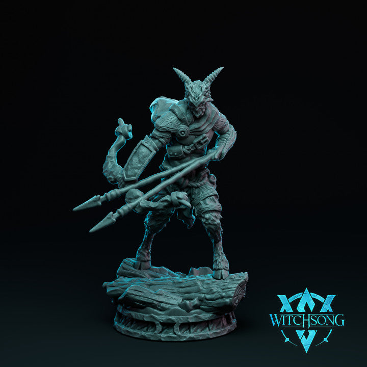 Resin Soldier Miniature with Bow and Arrow, 3D Render, Front View.