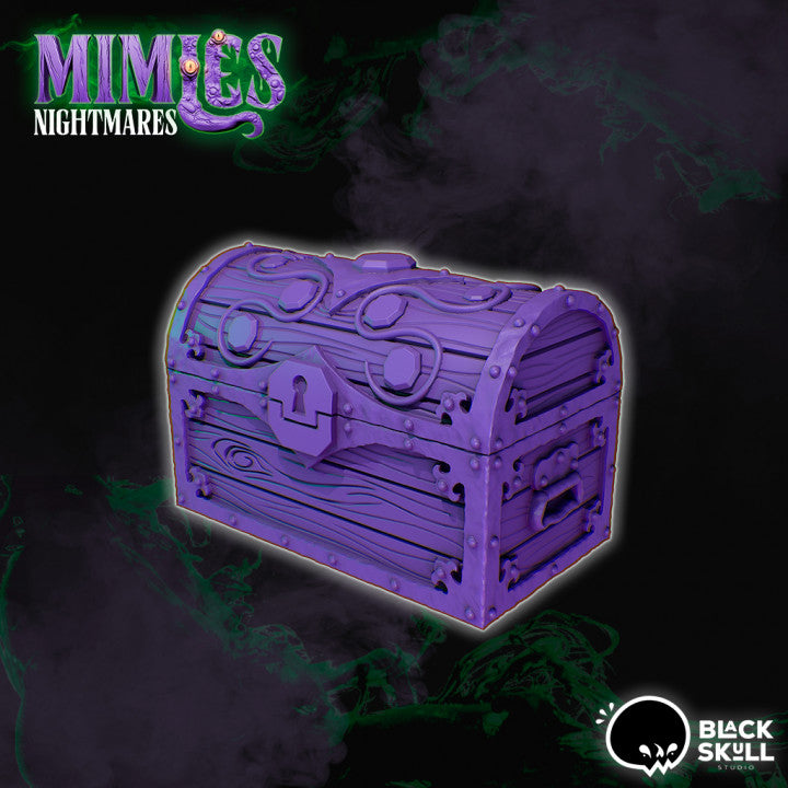 Resin Disguised Mimic Trunk Miniature, 3D Render, Front View.