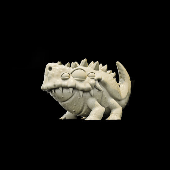 Resin Small Pet Creature Miniature, 3D Render, Side View.