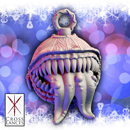 Resin Mimic Ornament with Open Mouth, 3D Render, Front View.