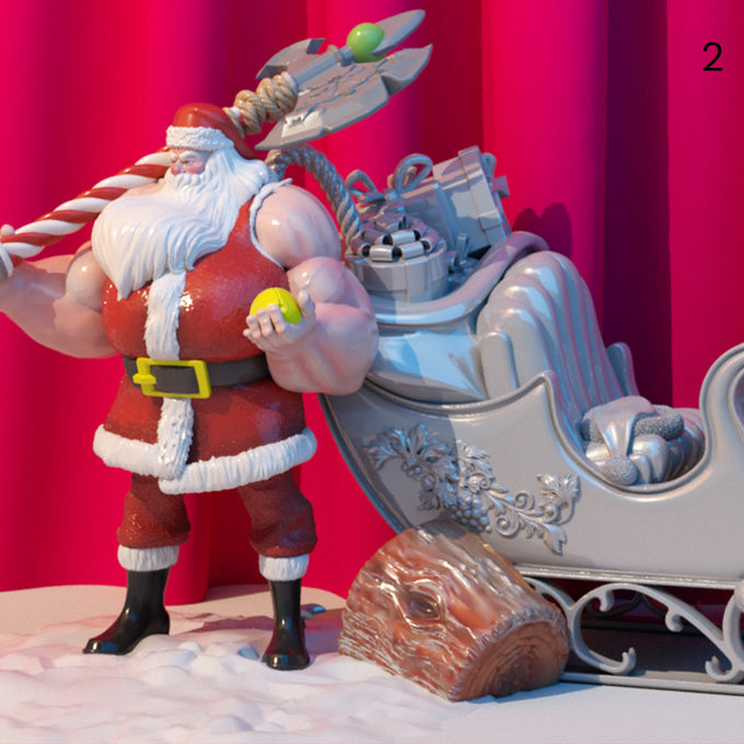 Resin Santa Claus Miniature (Pose 2), 3D Render, Front View.