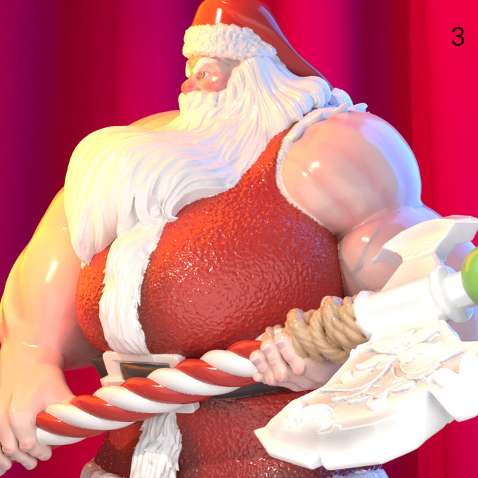 Resin Santa Claus Miniature (Pose 3), 3D Render, Front View.